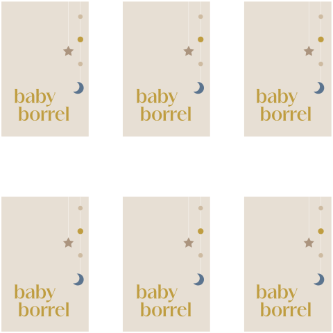 kraamborrelkaartjes met slingers formaat 85x55 mm