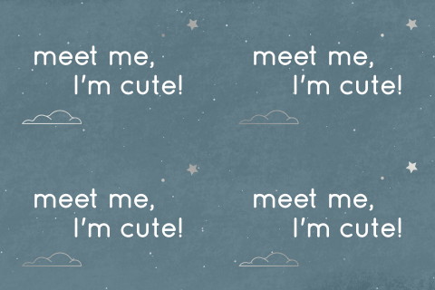 kraamborrelkaartje DIY meet me, I'm cute!