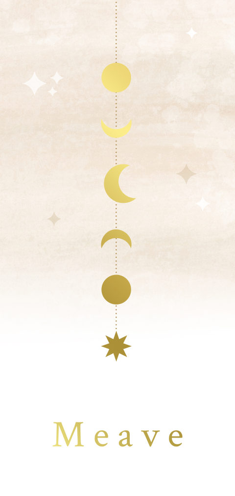 geboortekaartje Meave met maan slinger goudfolie