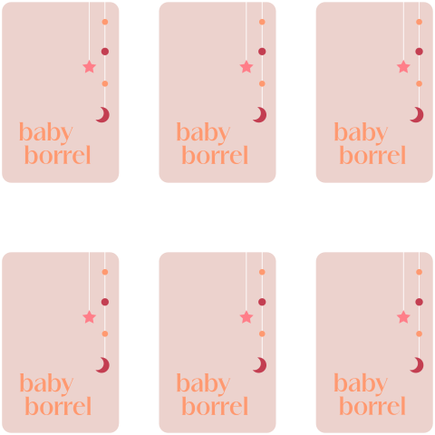 kraamborrelkaartjes staand met slingers 55x85 mm