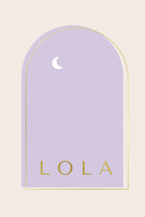 geboortekaartje meisje met grafische boog en goudfolie