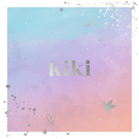 geboortekaartje Kiki met kleurverloop en zilverfolie