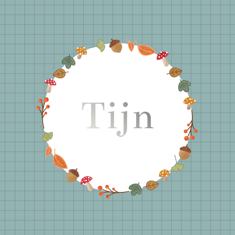 geboortekaartje jongen met herfstkrans enkel