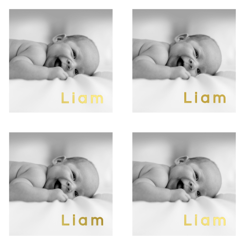 DIY fotolabel vierkant met folie - kaartformaat 11x11 cm