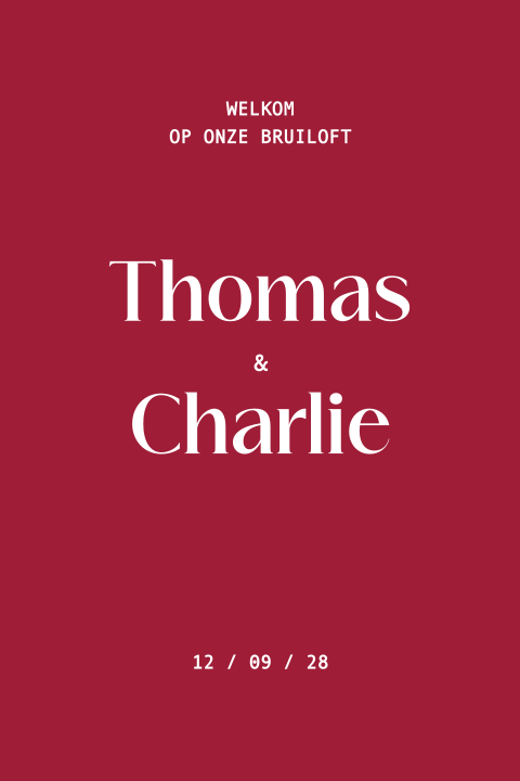 bruiloftbord maison rouge 40x60 cm