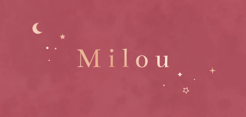 geboortekaartje Milou met sterretjes in roségoudfolie
