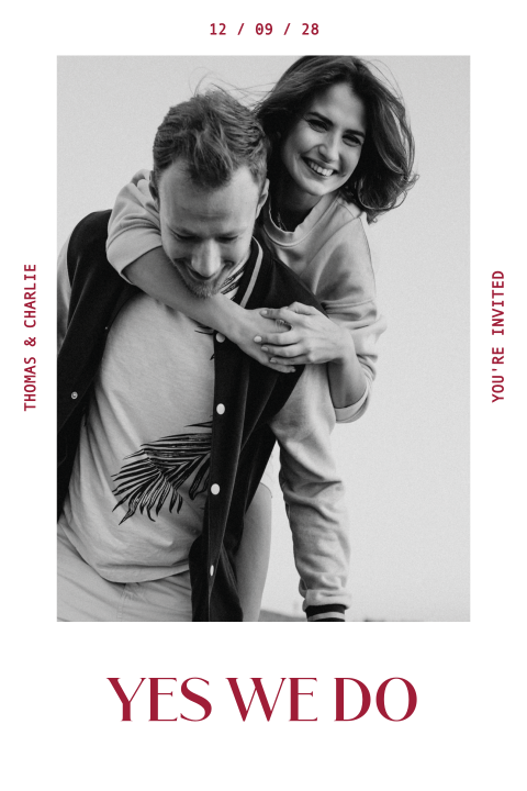 trouwkaart met foto yes we do