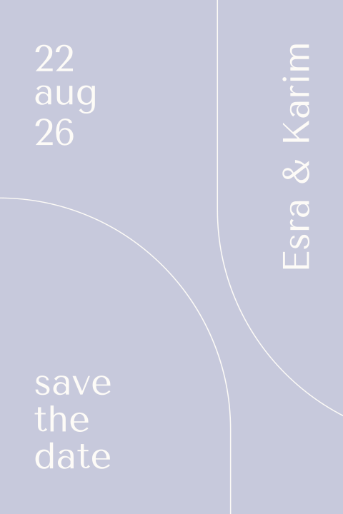 save the date kaart met grafische outline boog