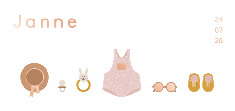 geboortekaartje meisje met baby elementjes