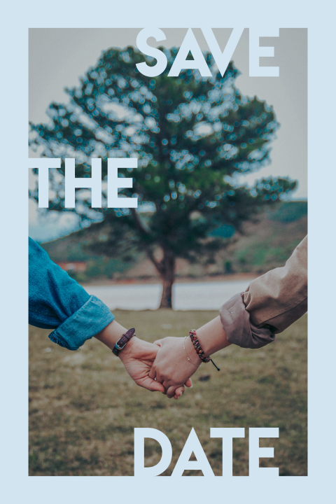 moderne save the date kaart met foto