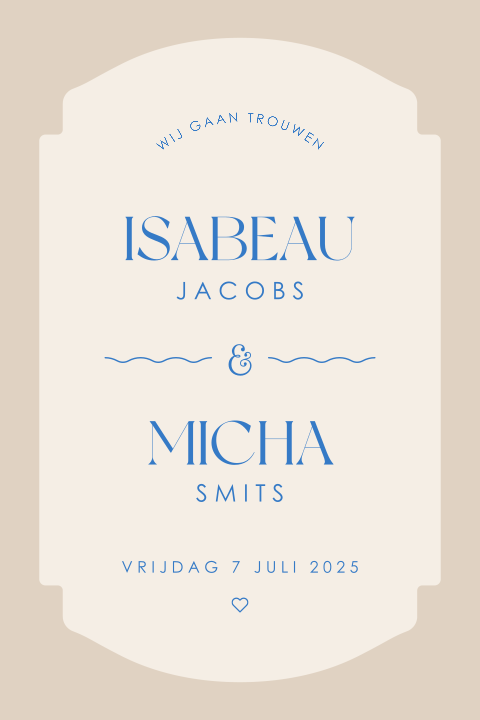 trouwkaart typografisch met kader