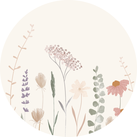 sluitsticker met veldbloemen