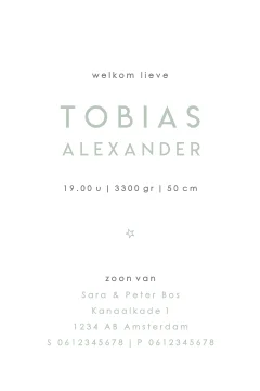 geboortekaartje Tobias met fietsje in holografische folie