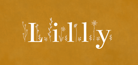 geboortekaartje Lilly met geïllustreerde bloemen Lilly