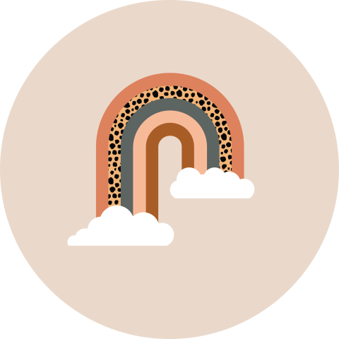 sluitzegel geboortekaartje regenboog meisje