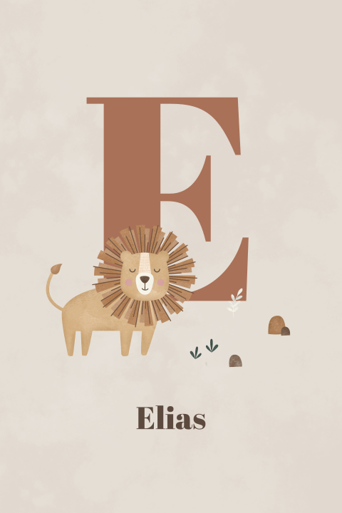 poster 40x60cm elias met leeuw