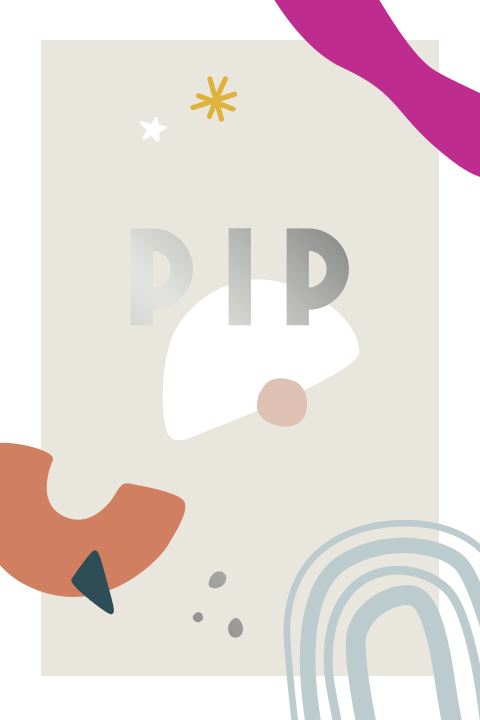 geboortekaartje Pip met speelse grafische elementen