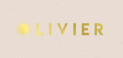 geboortekaartje Olivier met grote naam en zon