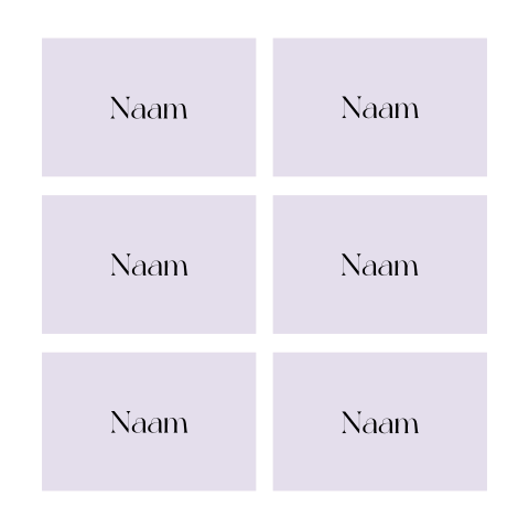 naamkaartjes bruiloft lila