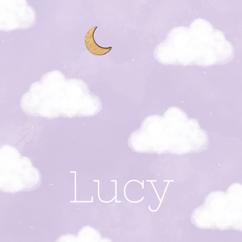 geboortekaartje Lucy met wolkjes