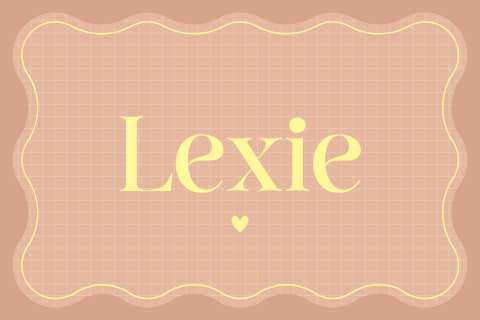 kleurrijk geboortekaartje Lexie met ruit en speels kader