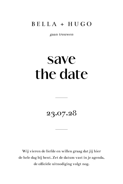 moderne save the date kaart