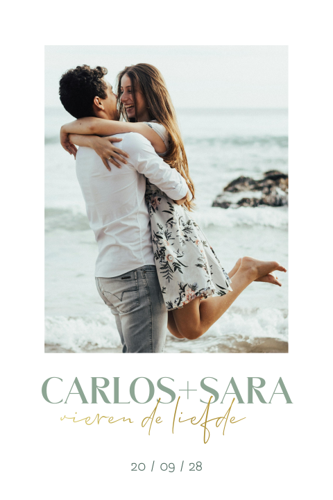 trouwkaart met fotokader vieren de liefde