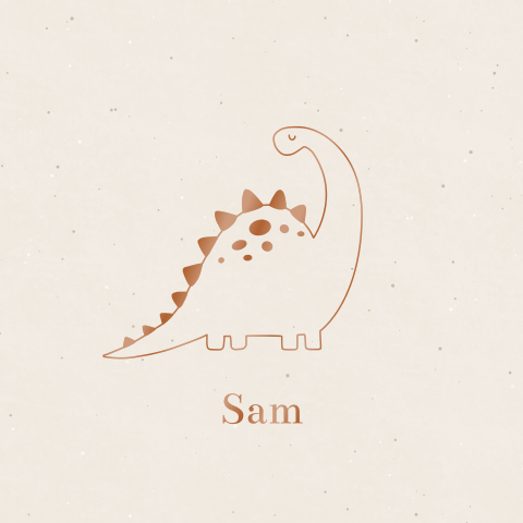 geboortekaartje Sam met dino in hooglans