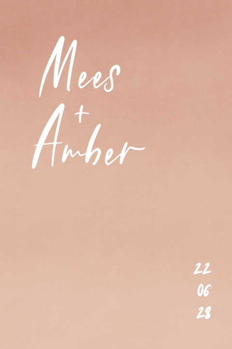 trouwkaart met kleurverloop dubbel met ronde hoeken