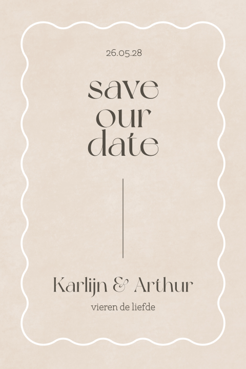 save the date kaart met grafische outline