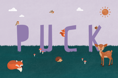 geboortekaartje Puck met bosdieren