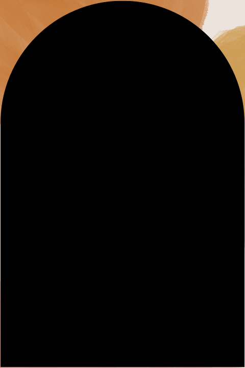 trouwkaart in boogvorm met abstracte vormen