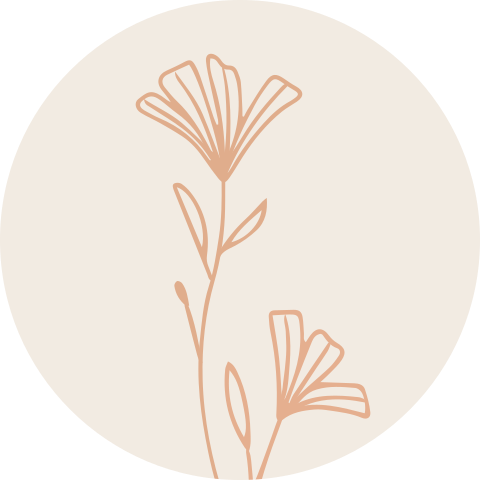 sluitsticker met getekende bloemen