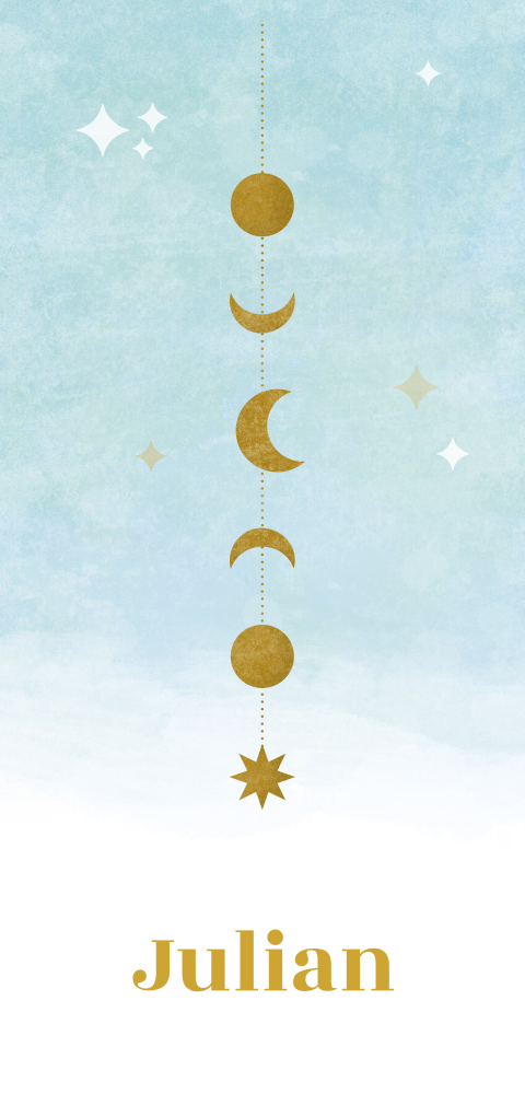 Geboortekaartje jongen maanslinger