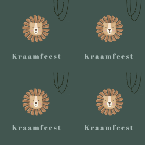 diy kraamborrelkaartje Lion