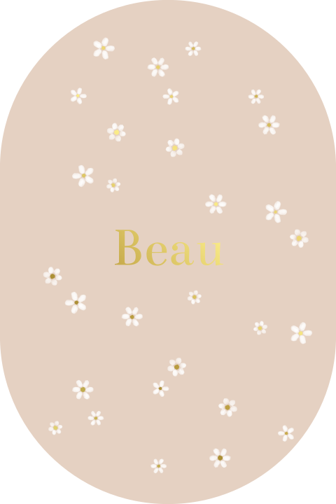 geboortekaartje meisje Veau met bloemetjes en goudfolie