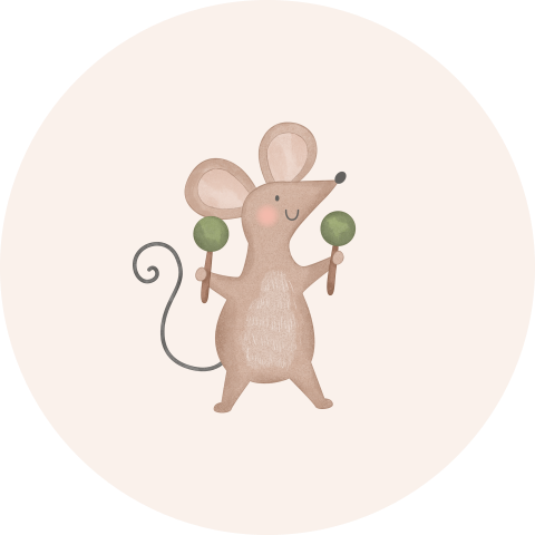 sluitsticker met feestelijke muis