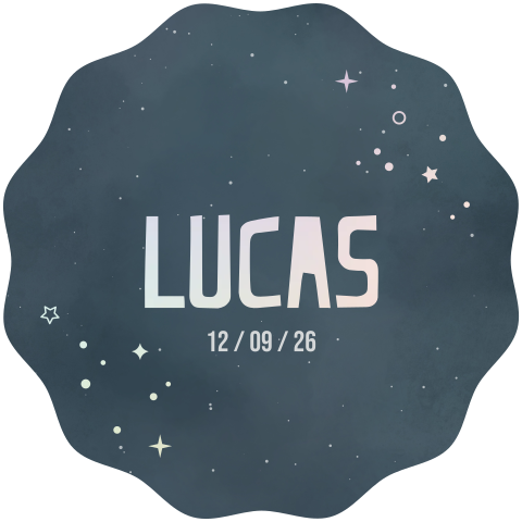 geboortekaartje Lucas in bijzondere vorm met holografische folie