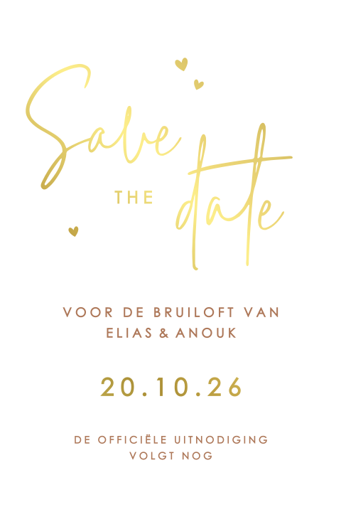 save the date kaart op kalkpapier