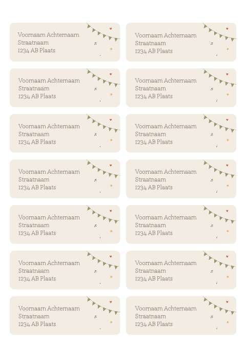 adresstickers met slinger v.a. 14 st