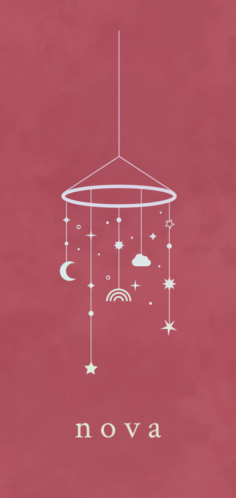 geboortekaartje Nova met babymobiel