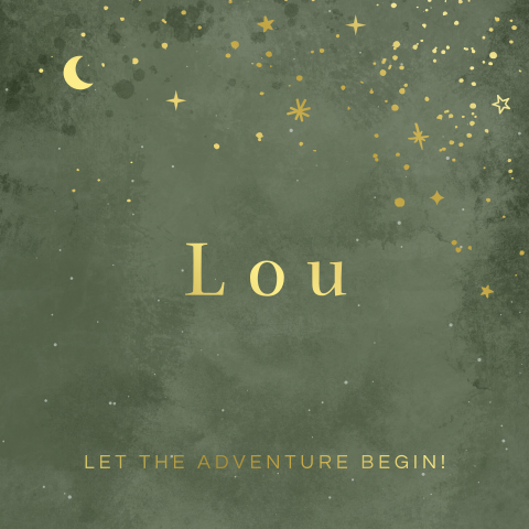 poster 30x30 cm Lou met sterren in goudfolie