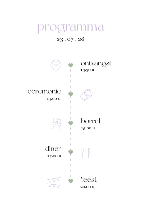 dagprogrammakaart - amour pastel