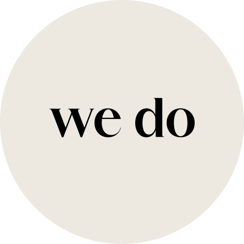 sluitsticker beige met we do