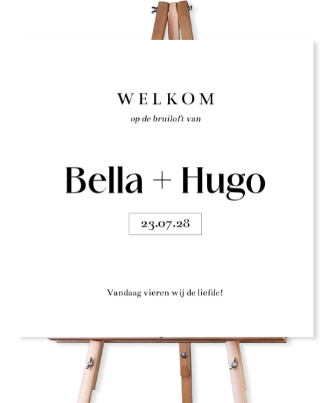 welkomsbord bruiloft modern vierkant