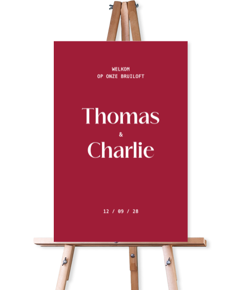 bruiloftbord maison rouge 40x60 cm