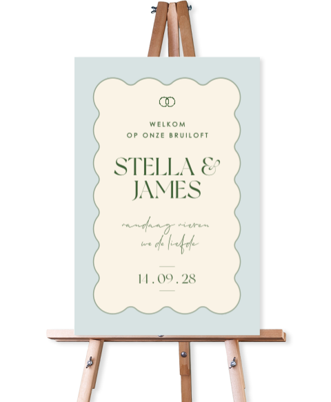 bruiloftbord romantic stripes 40x60 cm