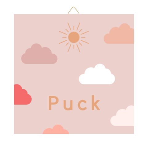 geboortetegeltje met wolken roze