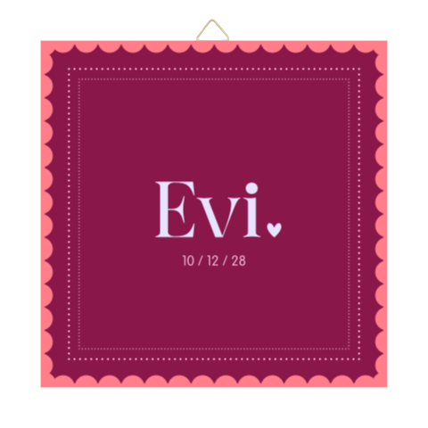 geboortetegeltje met speelse rand