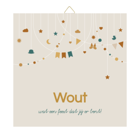 geboortetegeltje met slingers